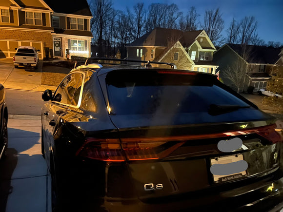 For Audi Q8 2019-2025 Roof Rack Cross Bars Flush Rails Alu Black