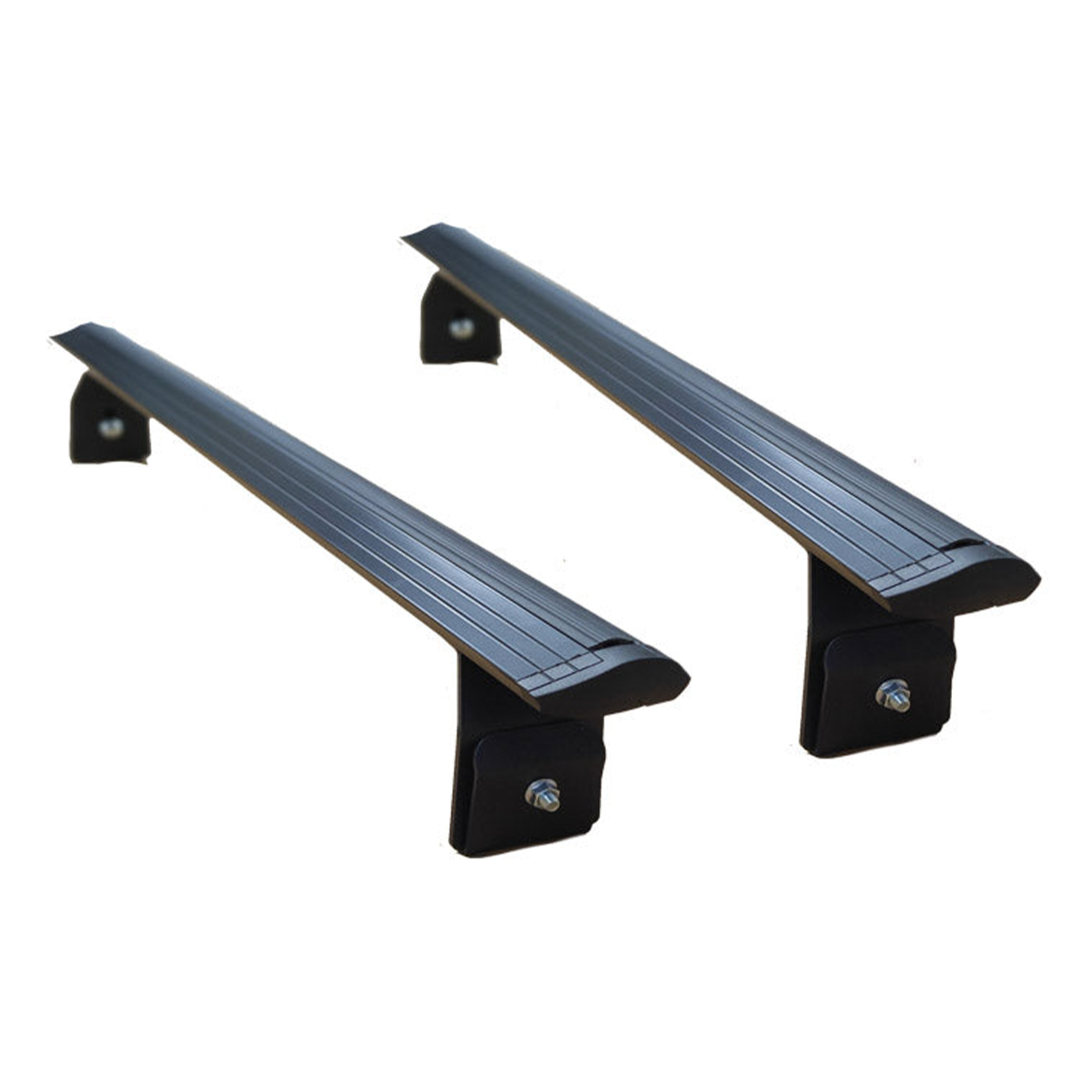 For Chevrolet Express Van 2000-Up Roof Rack Cross Bars Metal Bracket Rain Gutter Alu Black