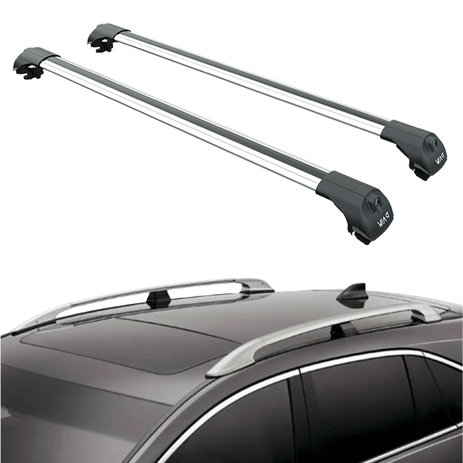 For Acura RDX 2013-2018 Roof Rack Cross Bars Raised Rail Alu Silver