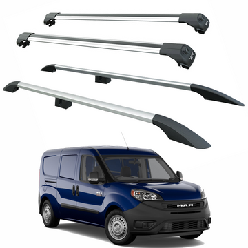 Für Dodge ProMaster City Van, Dachträgersystem, Träger, Querträger, Aluminium, abschließbar, hochwertige Metallhalterung, Silber ab 2015