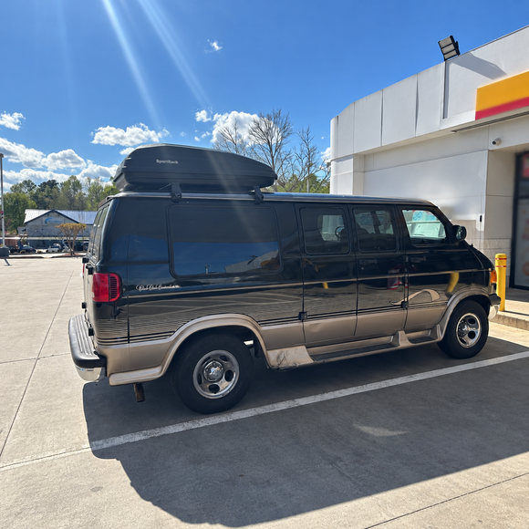For Dodge Ram Van (B-Series) 1998-2003 Roof Rack Cross Bars (2QTY) Rain Gutter, Black