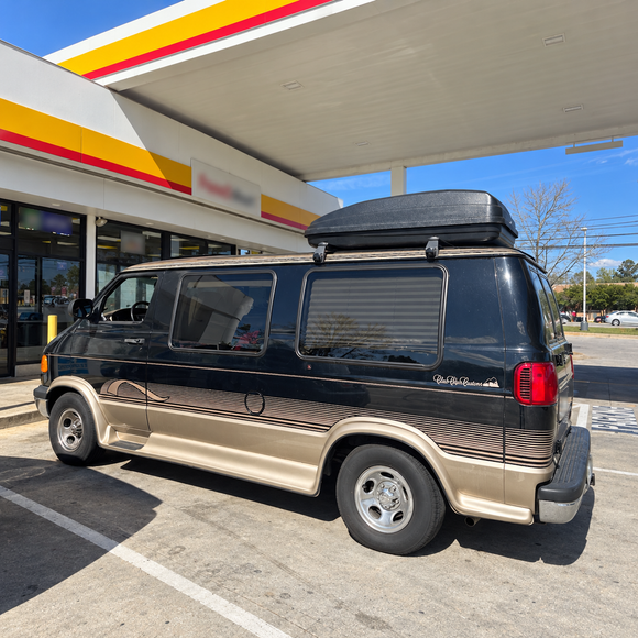 For Dodge Ram Van (B-Series) 1998-2003 Roof Rack Cross Bars (3QTY) Rain Gutter, Black