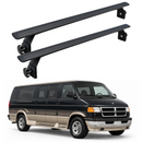 For Dodge Ram Van (B-Series) 1998-2003 Roof Rack Cross Bars (2QTY) Rain Gutter, Black-1