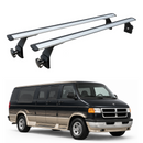 For Dodge Ram Van (B-Series) 1998-2003 Roof Rack Cross Bars (2QTY) Rain Gutter, Silver-1