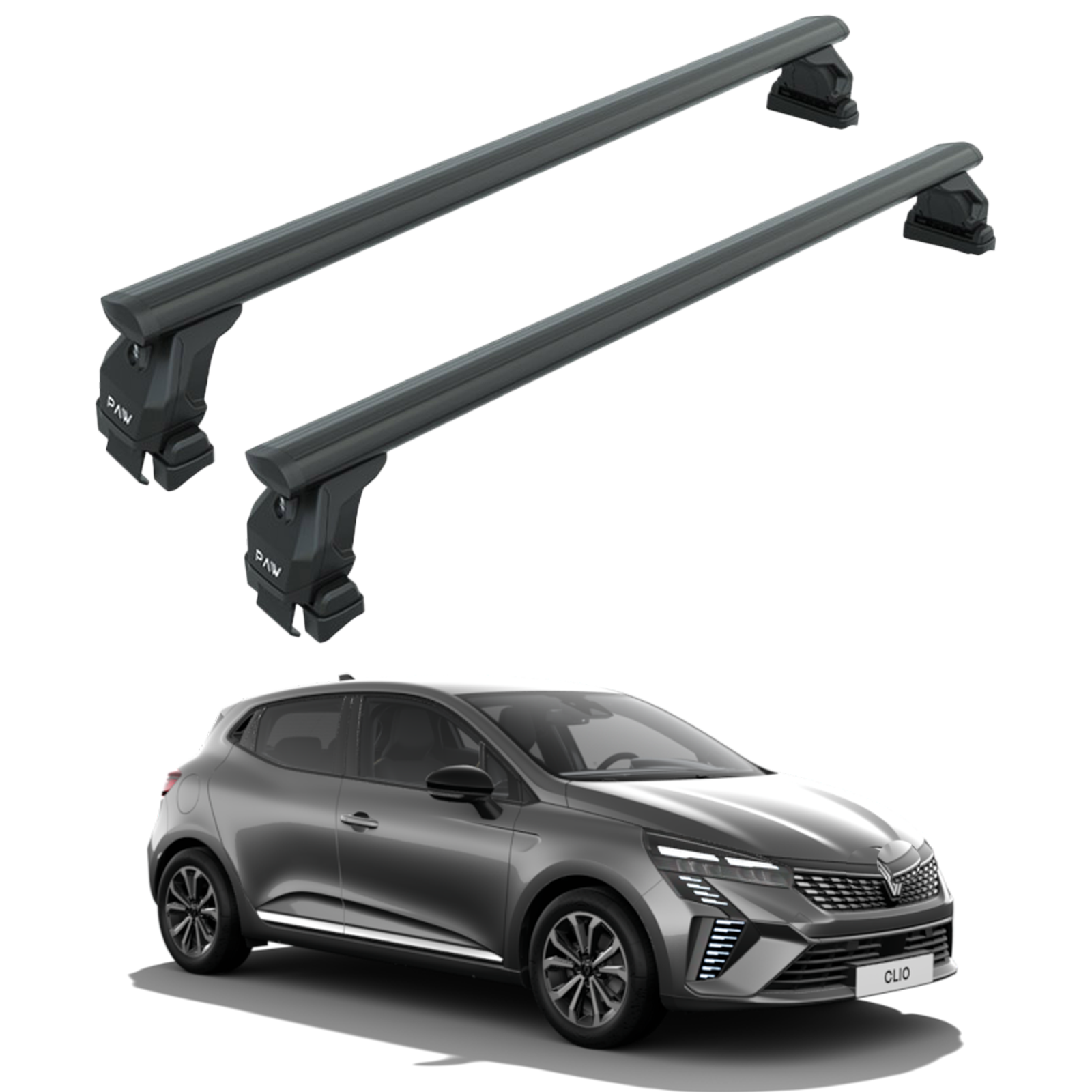 For Renault Clio 5 Hatcback Roof Rack System Carrier Cross Bars Aluminum Black