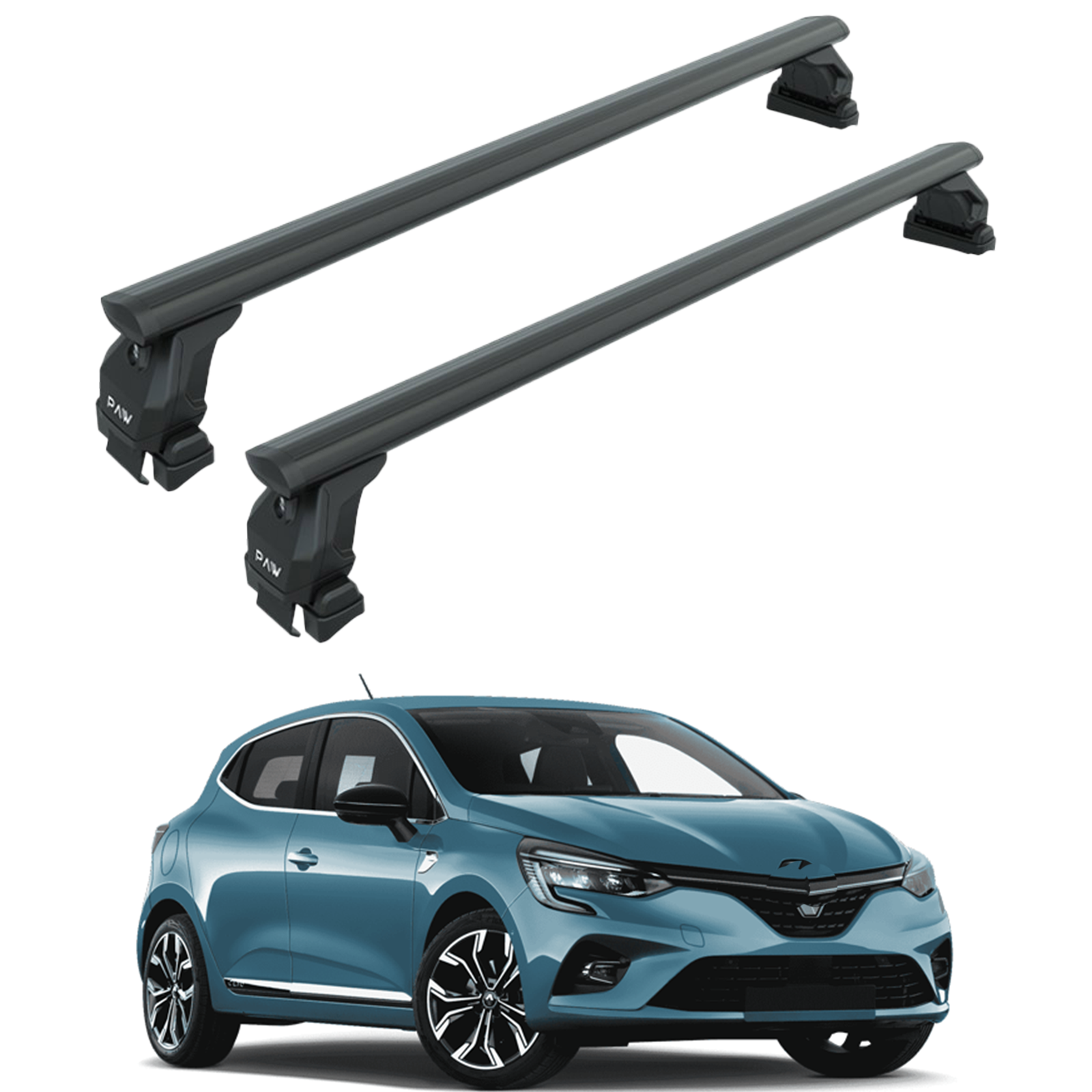 For Renault Clio 4 Hatcback Roof Rack System Carrier Cross Bars Aluminum Black