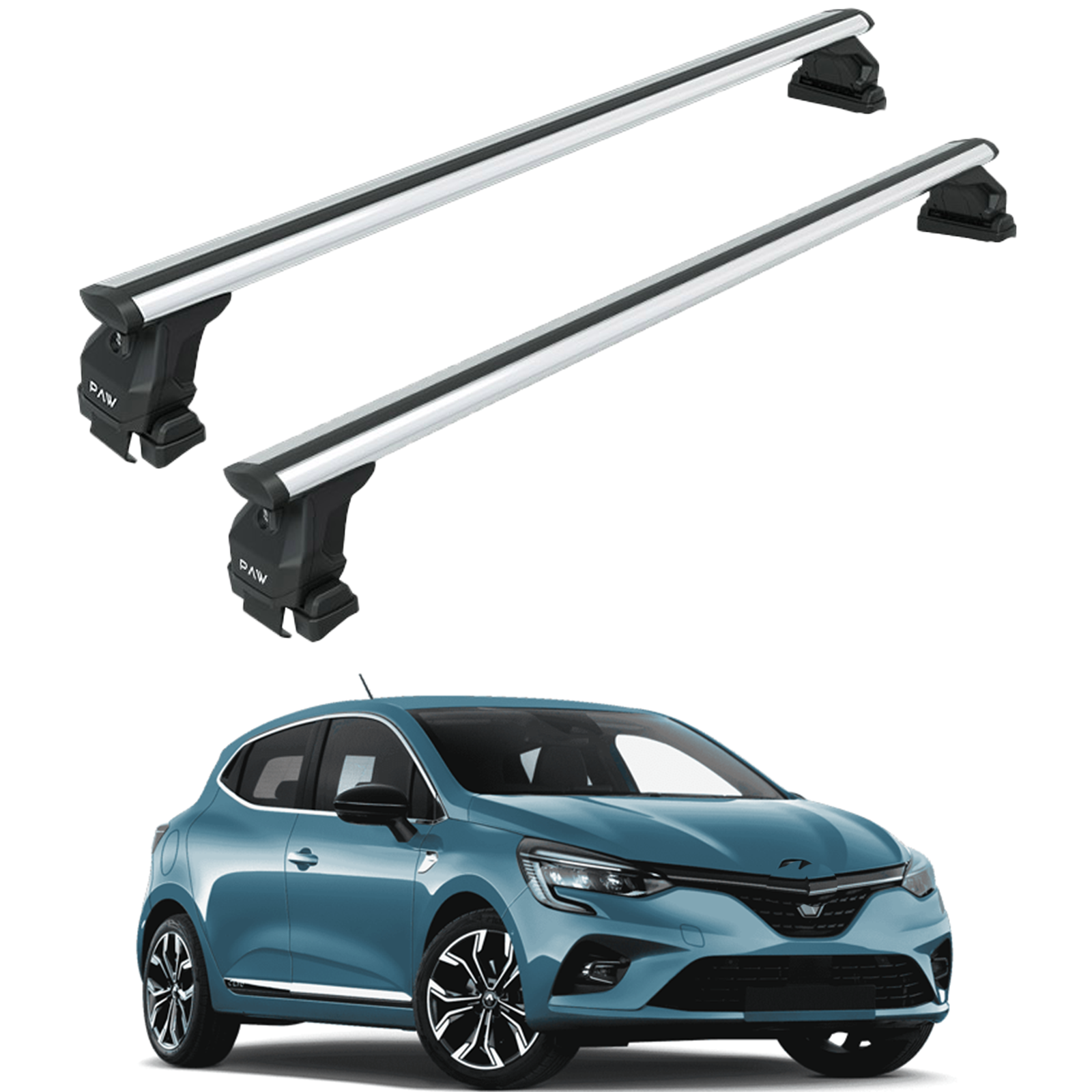 For Renault Clio 4 Hatcback Roof Rack System Carrier Cross Bars Aluminum Silver