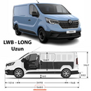 For Renault Trafic X82 LWB 2014-2025 2Pcs Roof Rack + 2Pcs Cross Bars Aluminum Silver-2