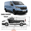 For Renault Trafic X82 SWB 2014-2025 2Pcs Roof Rack + 2Pcs Cross Bars Aluminum Silver-2