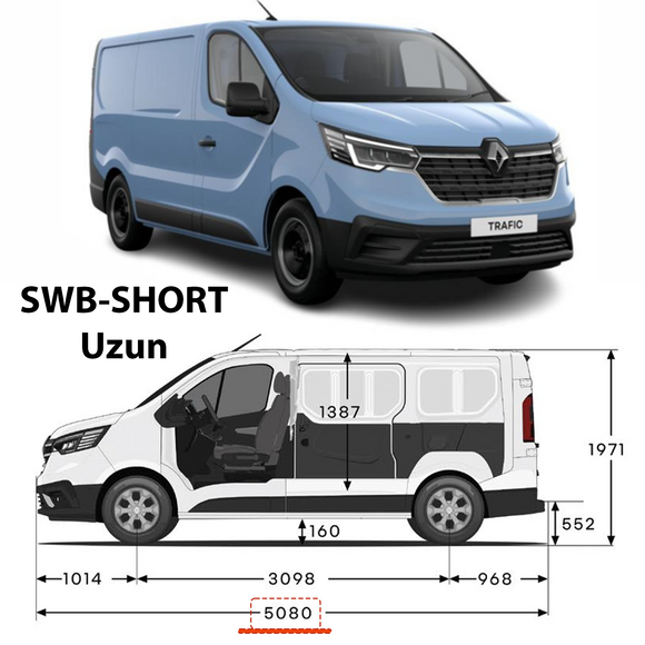For Renault Trafic X82 SWB 2014-2025 2Pcs Roof Rack + 2Pcs Cross Bars Aluminum Silver