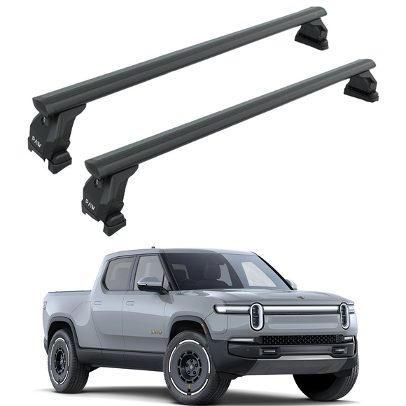 For Rivian R1T 2022-2025 Roof Rack Cross Bars Fix Point Pro 6 Alu Black