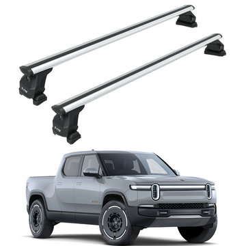 For Rivian R1T 2022-2025 Roof Rack Cross Bars Fix Point Pro 6 Alu Silver