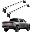 For Rivian R1T 2022-2025 Bed Rack Cross Bars Metal Bracket Alu Silver-1