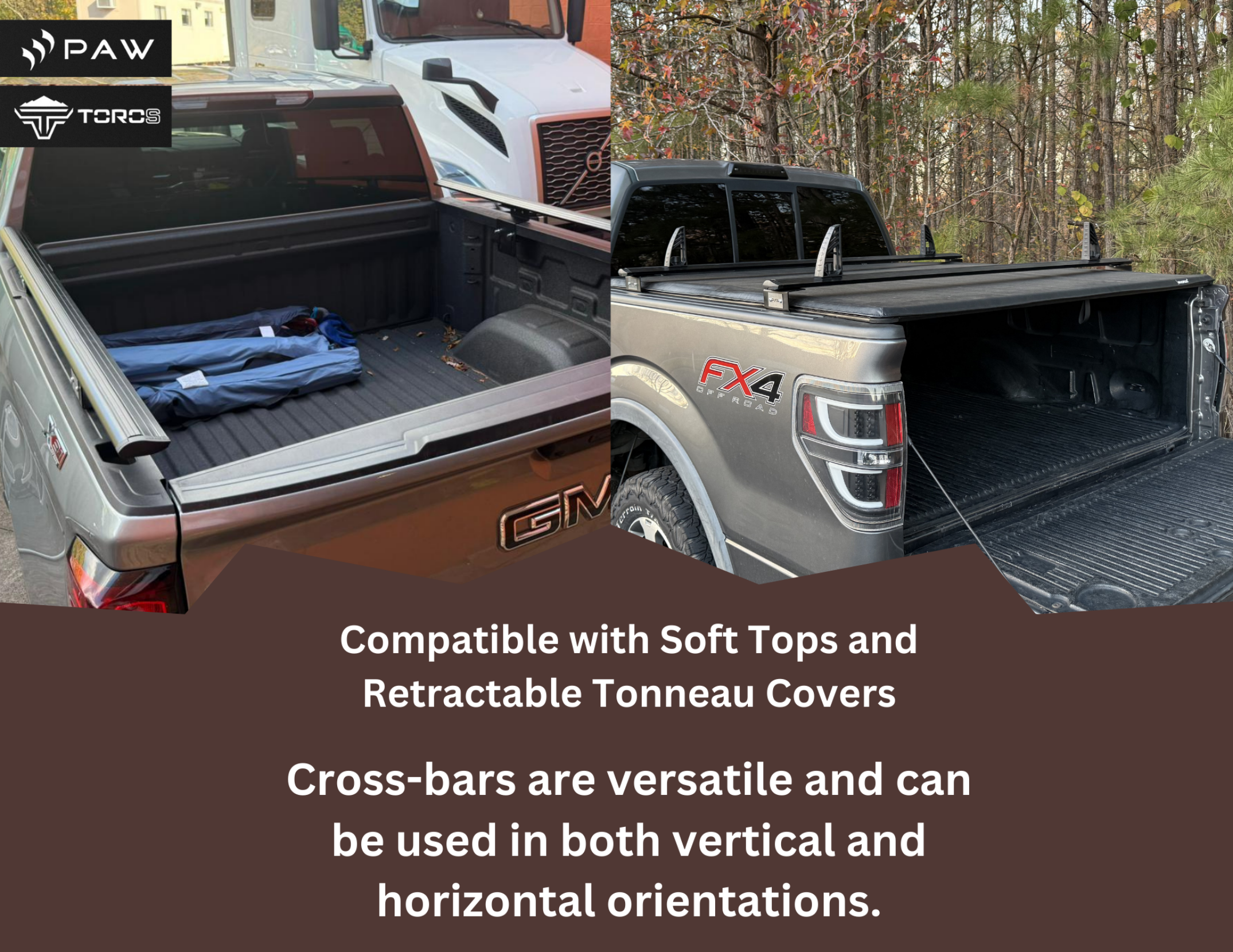 BR1 Black Trunk Bed Carrier Roof Racks for GMC Sierra 1500 2019-Up (5th Gen)