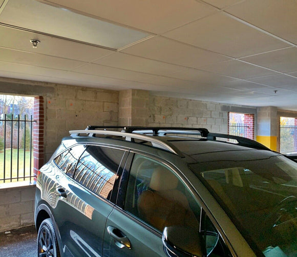 111. Für Dachträgersystem, Aluminium-Querstange, Metallhalterung, erhöhte Schiene, schwarz