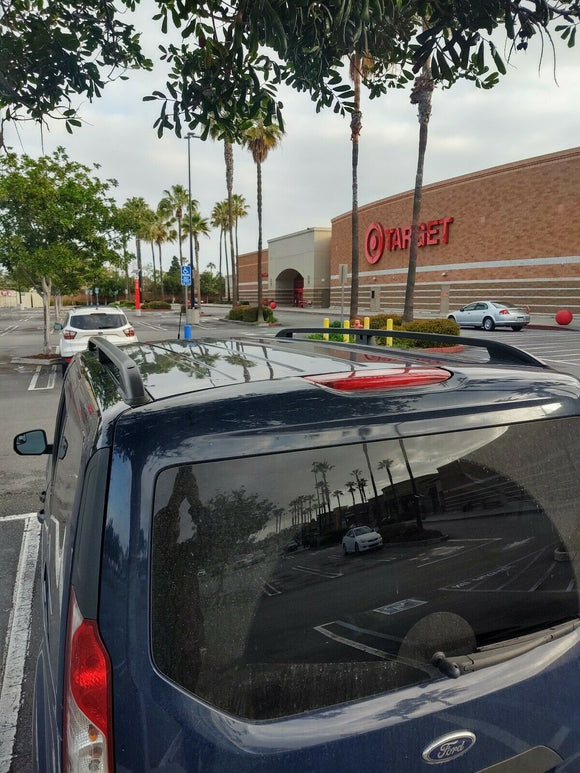 For Ford Transit Courier 2013-2023 Roof Side Rails and Roof Rack Cross Bar Alu Black