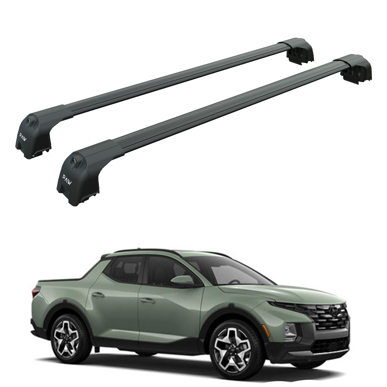 Für Hyundai Santa Cruz 2022-Up Dachträgersystem, Aluminium-Querstange, Metallhalterung, abschließbar, Schwarz