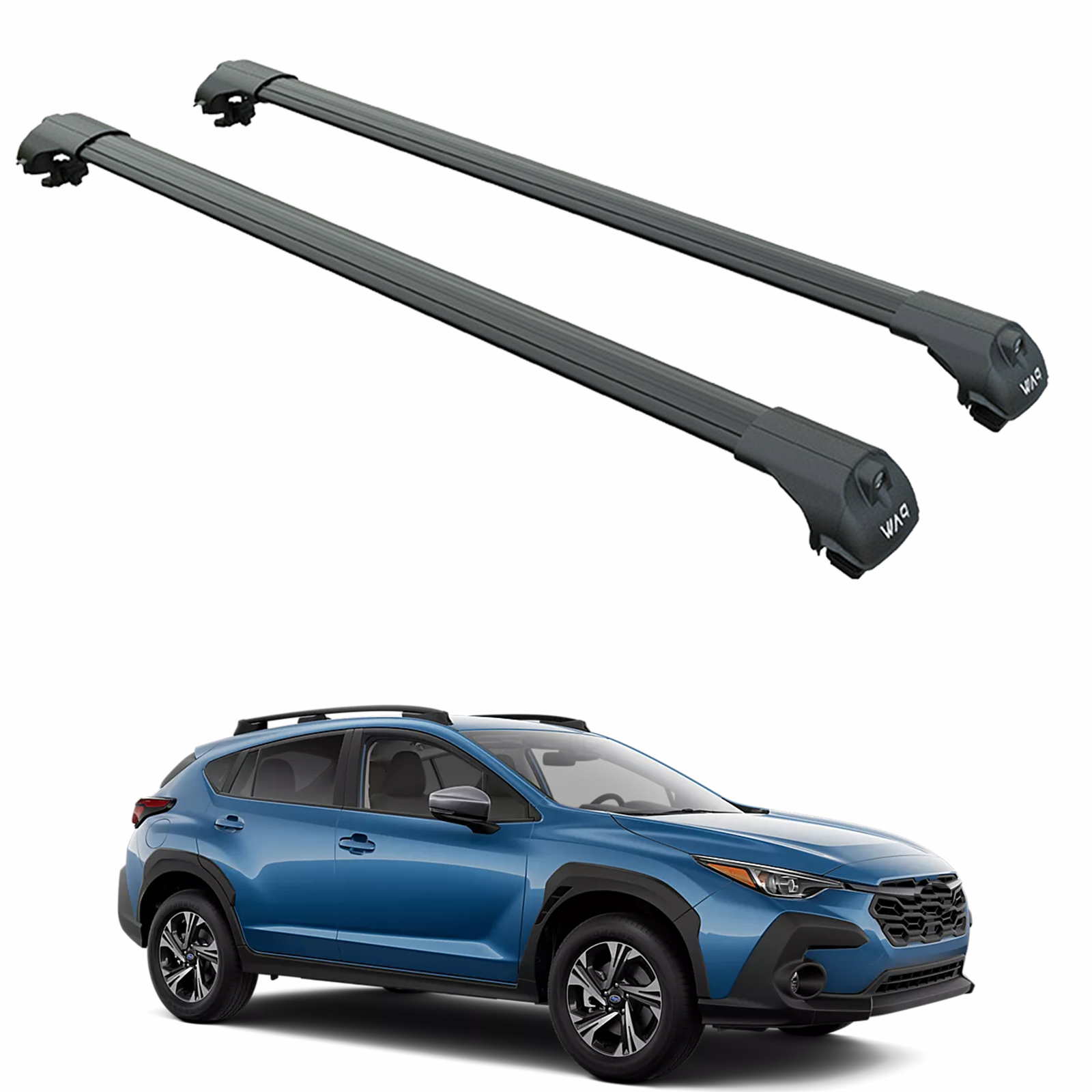 Für Subaru Crosstrek 2017-UP Dachträger Querträger Metallhalterung Erhöhte Schiene Alu Schwarz