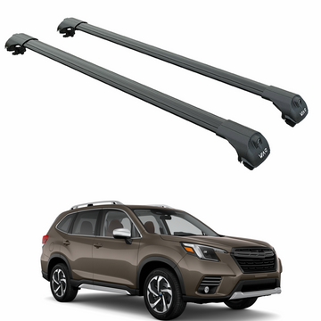 Für Subaru Forester 2018-Up Dachträger Querträger Metallhalterung Erhöhte Schiene Alu Schwarz
