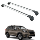 For Subaru Forester S15 SK 2018-2024 Roof Rack Cross Bars Raised Rail Alu Silver-1