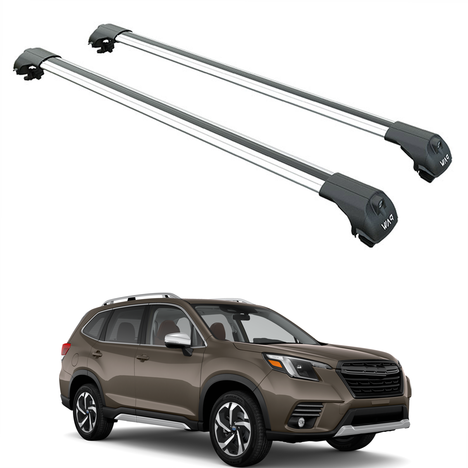 For Subaru Forester S15 SK 2018-2024 Roof Rack Cross Bars Raised Rail Alu Silver