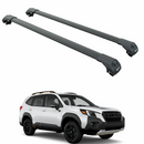 For Subaru Forester Wilderness (2022-2024) Roof Rack Cross Bars Raised Rail, Black-1