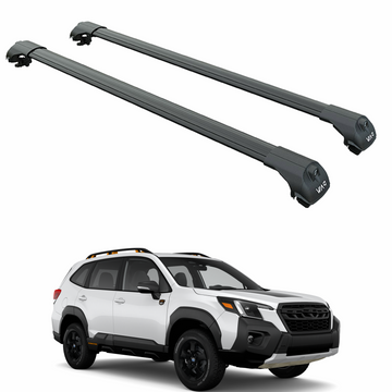 For Subaru Forester Wilderness 2022-2024 Roof Rack Cross Bars Raised Rail Black