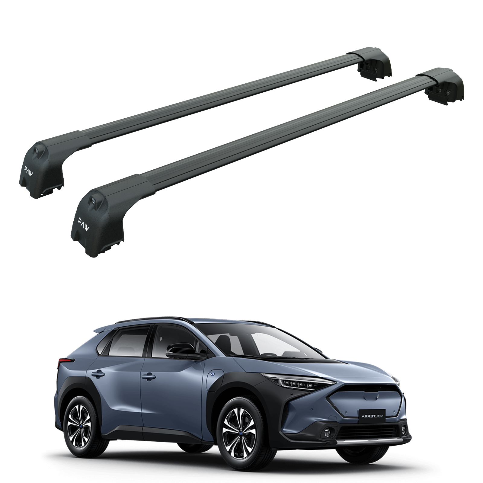 For Subaru Solterra Roof Rack Cross Bars Flush Rail Alu Black 2023-2025