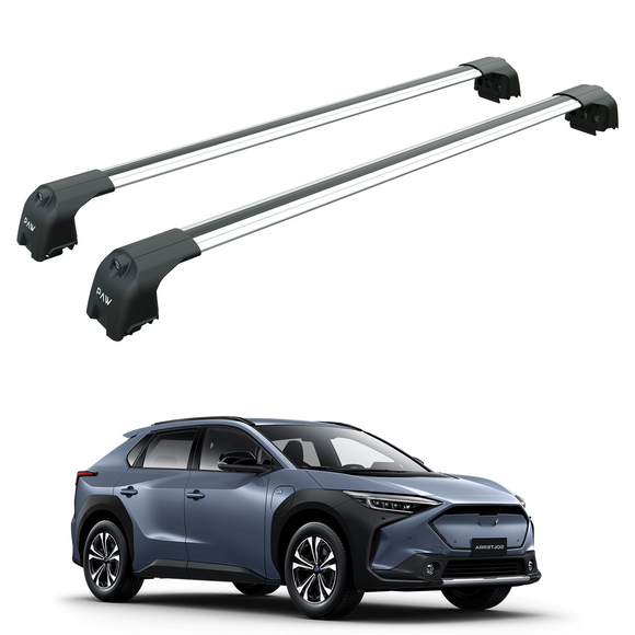 For Subaru Solterra (2023-2025) Roof Rack Cross Bars Flush Rail, Silver