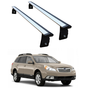 Buy silver Subaru Outback Wagon 4Gen Roof Rack Cross Bars (2009-2014) - Aluminum with T-Slot