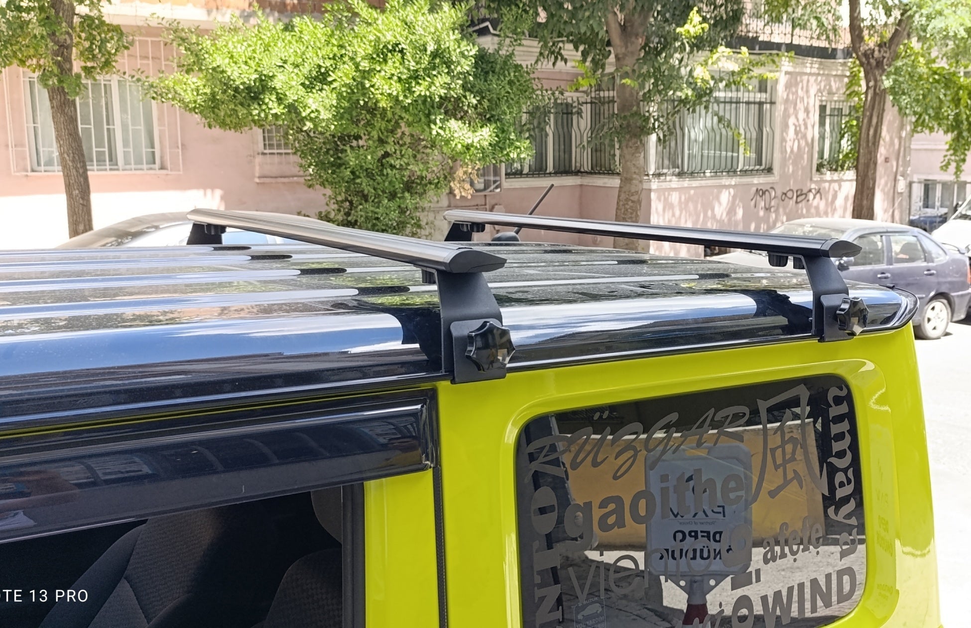 For Hyundai Galloper 1997-2003 Roof Rack Cross Bars Aluminum Rain Gutter Black
