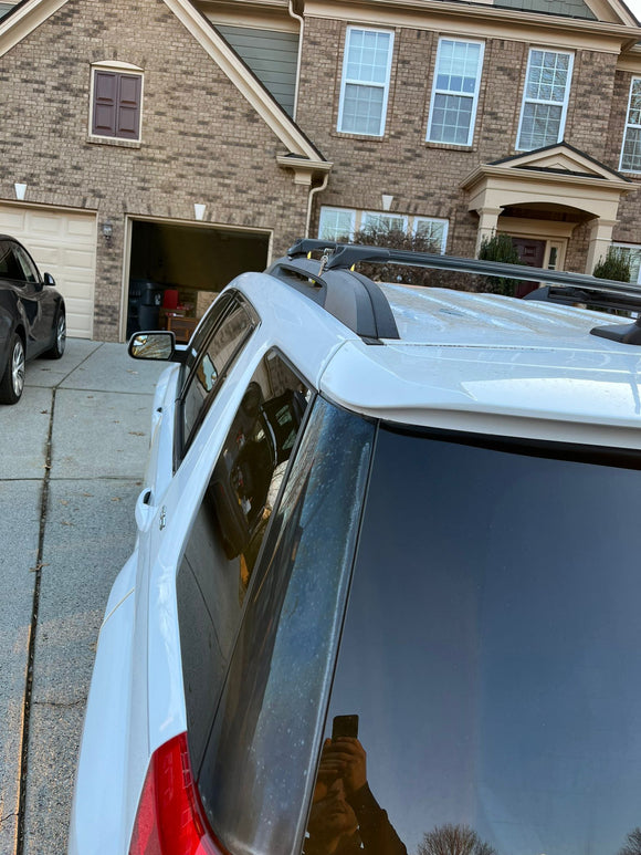 For GMC Terrain (2010-2017) Roof Rack Cross Bars Raised Rail, Black