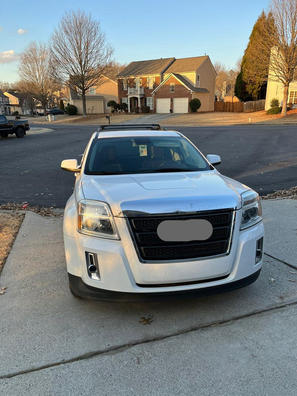 For GMC Terrain (2010-2017) Roof Rack Cross Bars Raised Rail, Black