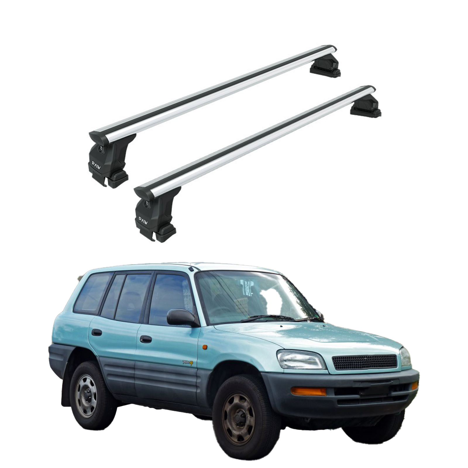 For Toyota Rav 4 1994-2006 Roof Rack Cross Bars Fix Point Pro 6 Alu Silver