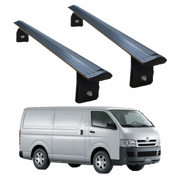 For Toyota Hiace H200 2004-2019 Roof Rack Carrier Cross Bars Aluminum Black