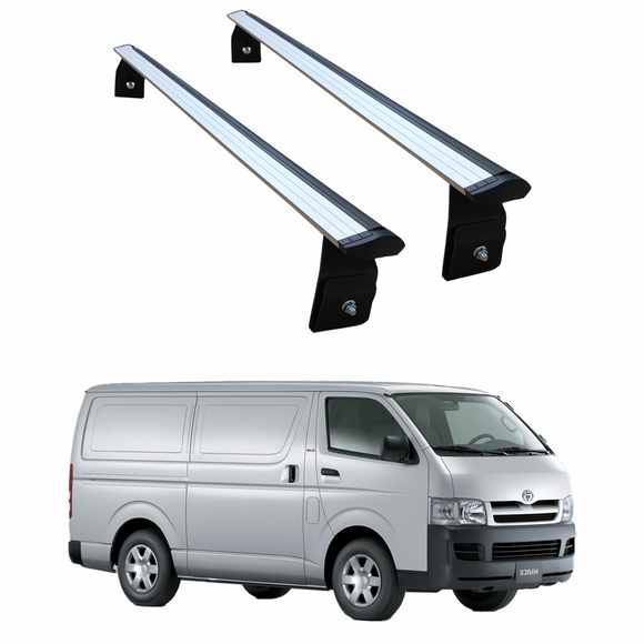 For Toyota Hiace H200 2004-2019 Roof Rack Carrier Cross Bars Aluminum Silver