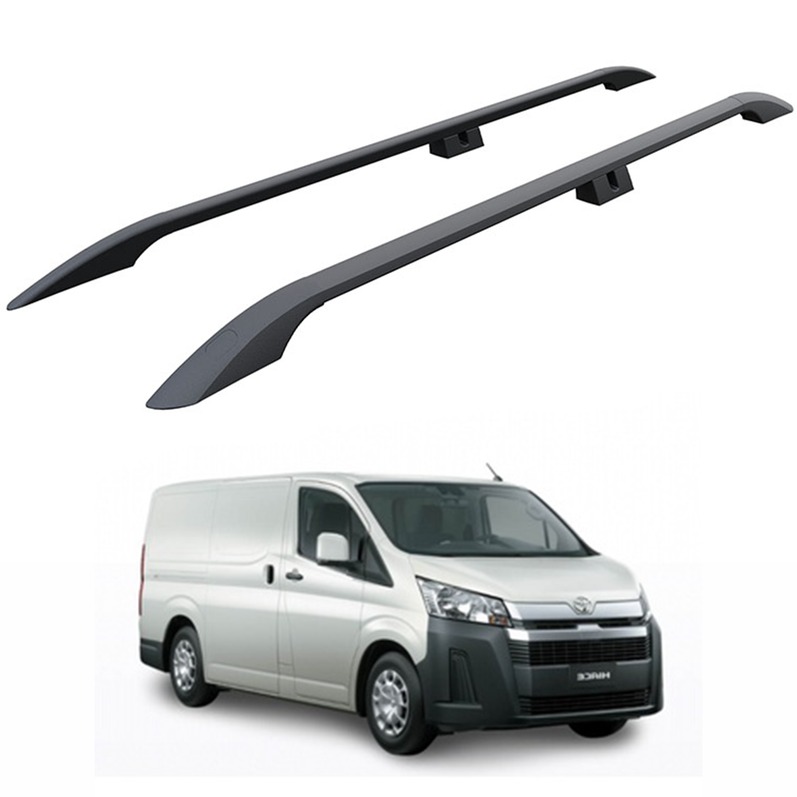 Für Toyota Hiace ab 2019 Dachseitenschienen Ultimate Style Alu Schwarz