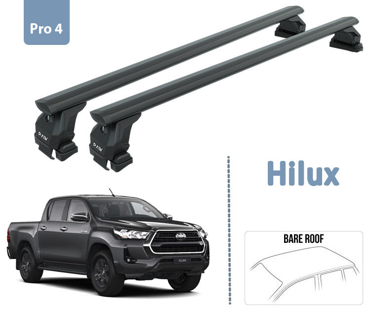 Toyota Hilux Mk9 Normal Roof Rack Cross Bars Spacial Series Silver Series 2021- Up - 0