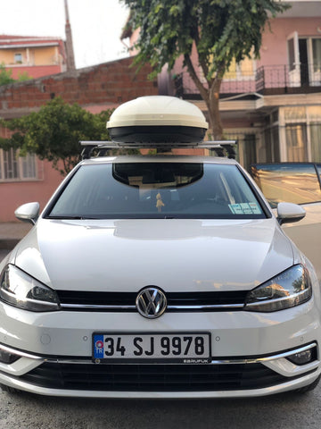 Für Volkswagen Golf 5D 2008–12 Dachträger, Querträger, Metallhalterung, normales Dach, Alu, Silber - 0