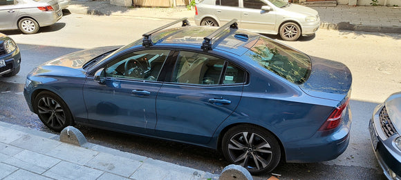For Volvo S60 Sedan 2019-2025 Roof Rack Cross Bar Normal Roof Alu Black