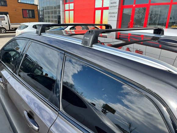 For Volvo V90 2016-2025 Roof Rack Cross Bar Flush Rail Alu Black