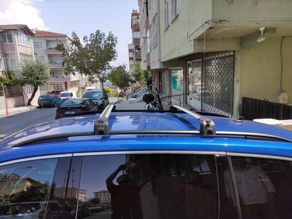 For Volkswagen Sharan 2015-2022 Roof Rack Cross Bar Raised Rail Alu Silver