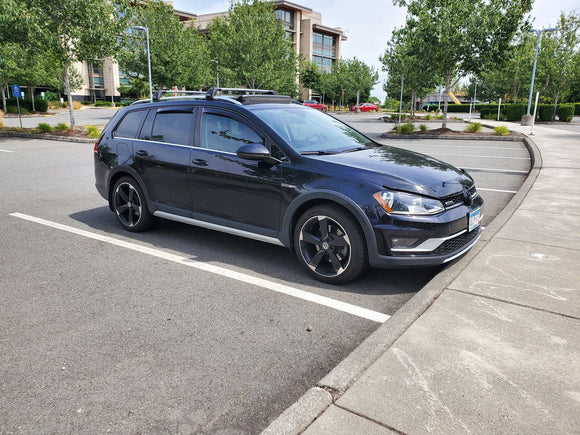 For Volkswagen Golf Alltrack 2014-2020 Roof Rack Cross Bar Raised Rail Silver