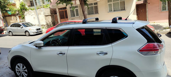 For Nissan X-Trail T32 2014-2021 Roof Rack System, Aluminium Cross Bar, Fix Point, Silver