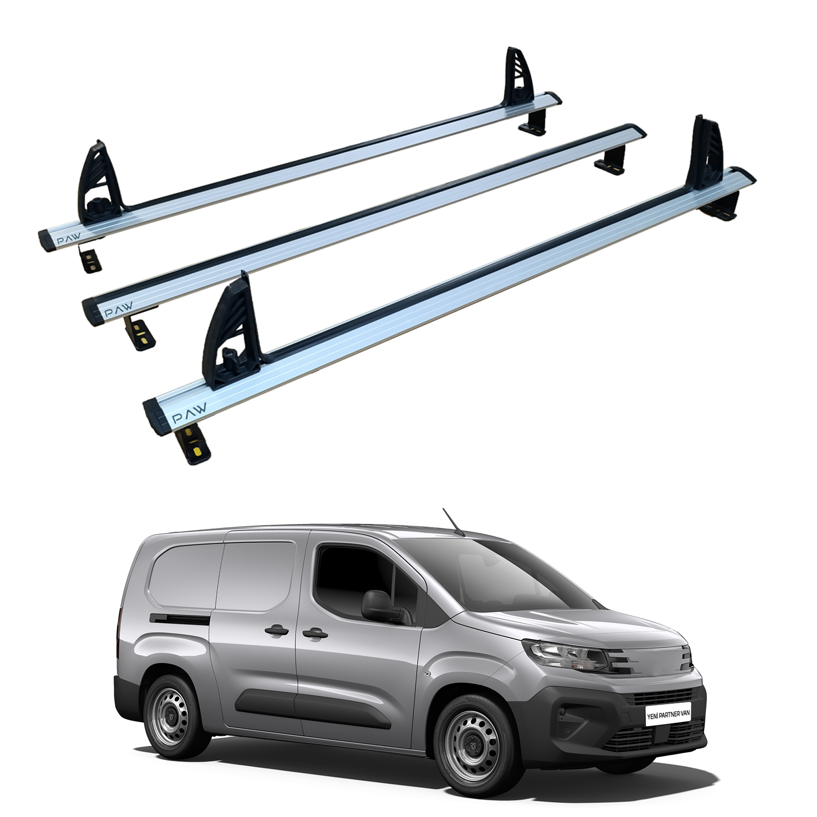 For Fiat Doblo Roof Racks Cross Bars Carrier Alu 2018- Up 3 Qty Black