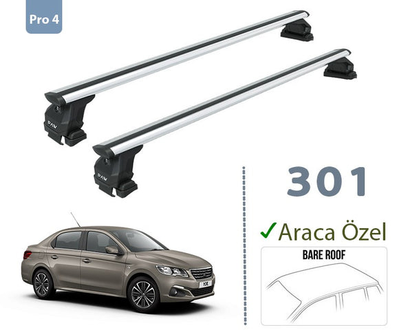For Peugeot 301 2012-2025 Roof Rack System Carrier Cross Bars Aluminum Silver