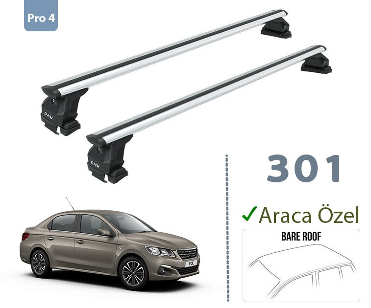 444. Kompatibel mit abschließbaren Aluminium-Dachträgern für Fahrzeuge mit Standarddach Toros Pro 4 Silver