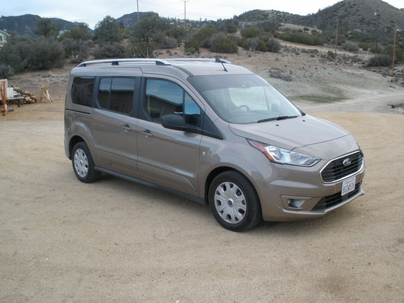 Für Ford Transit / Tourneo Connect LWB ab 2014, 2 Dachträger + 2 Aluminium-Querstangen, Metallhalterung, abschließbar, Silber