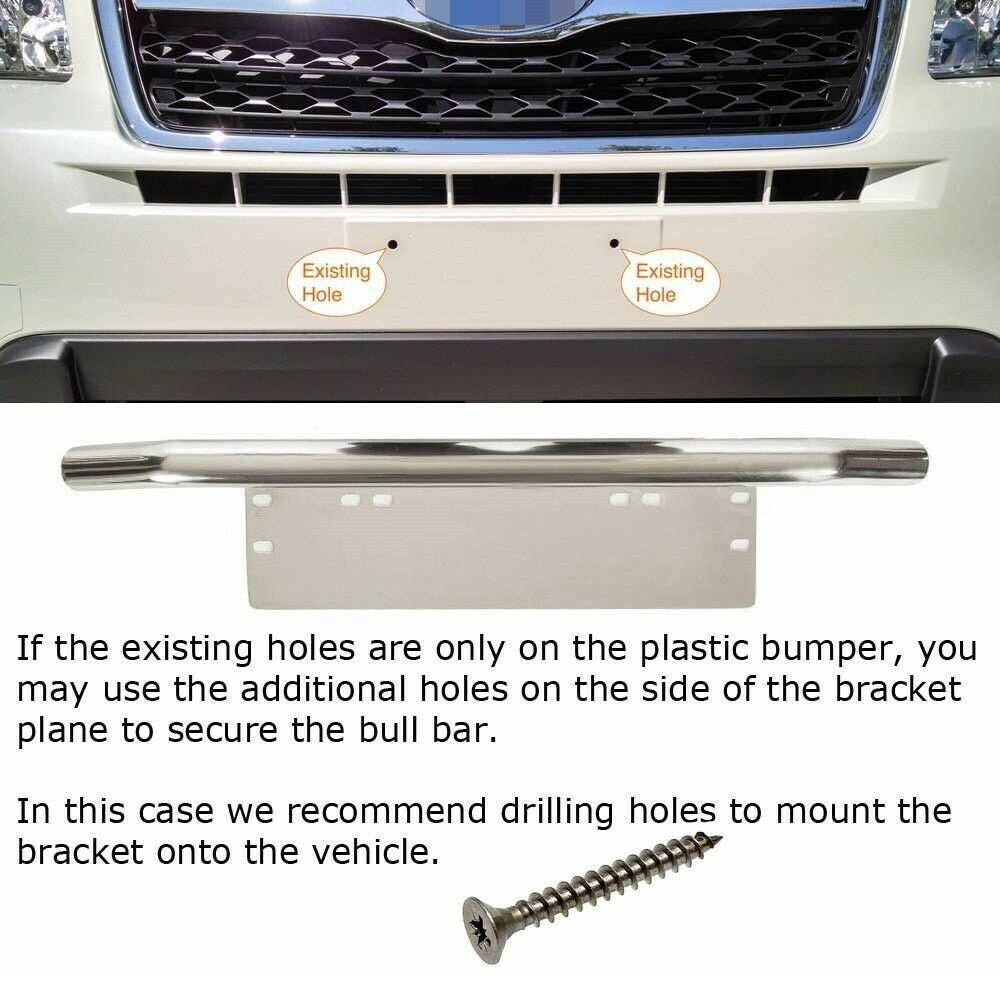 Stainless Stell Front Bumper License Plate Mount Bracket Holder-5
