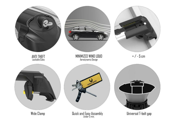 For Renault Megane Sport Tourer Roof Rack Bars For Vehicles With Flush Roof Rails